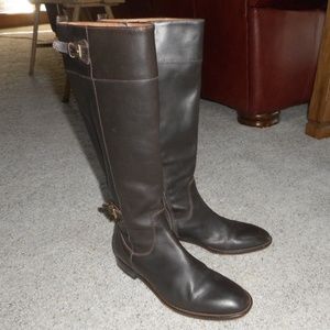 J. CREW Dark brown Italian leather Riding boots 8
